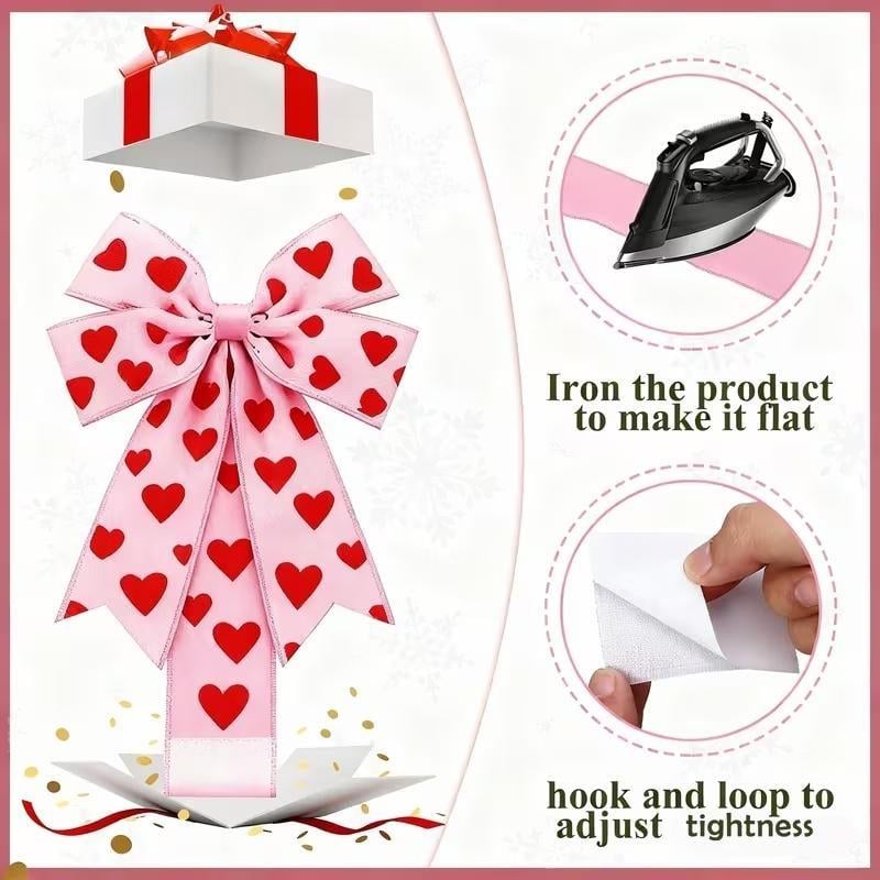 💥2026 Valentine's Day Pink Heart Large Bow Decoration🎁