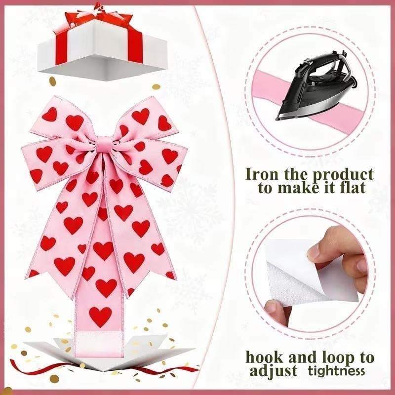 💥2026 Valentine's Day Pink Heart Large Bow Decoration🎁