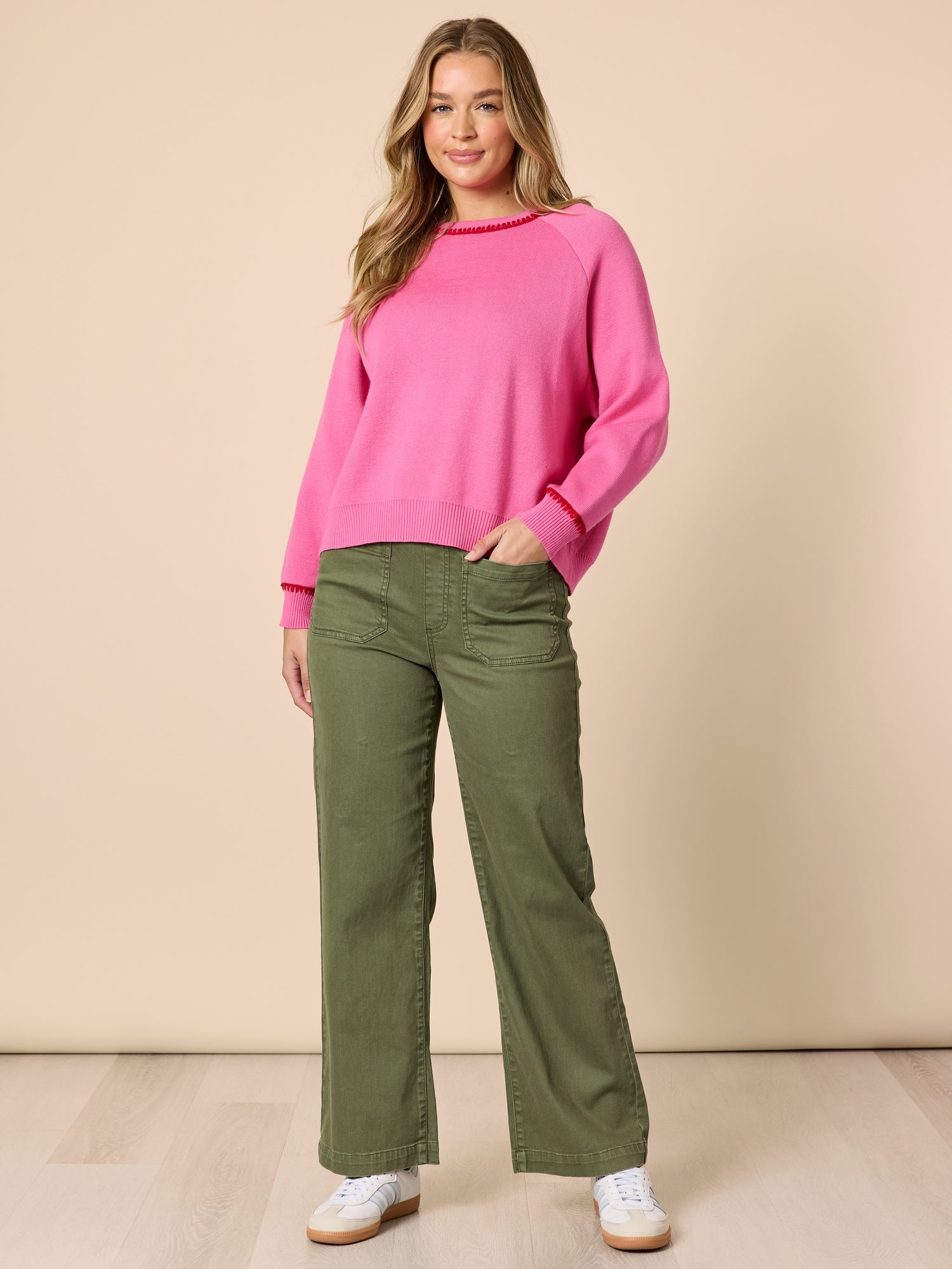 Carpenter Stretch Wide Leg Pull On Denim Jean