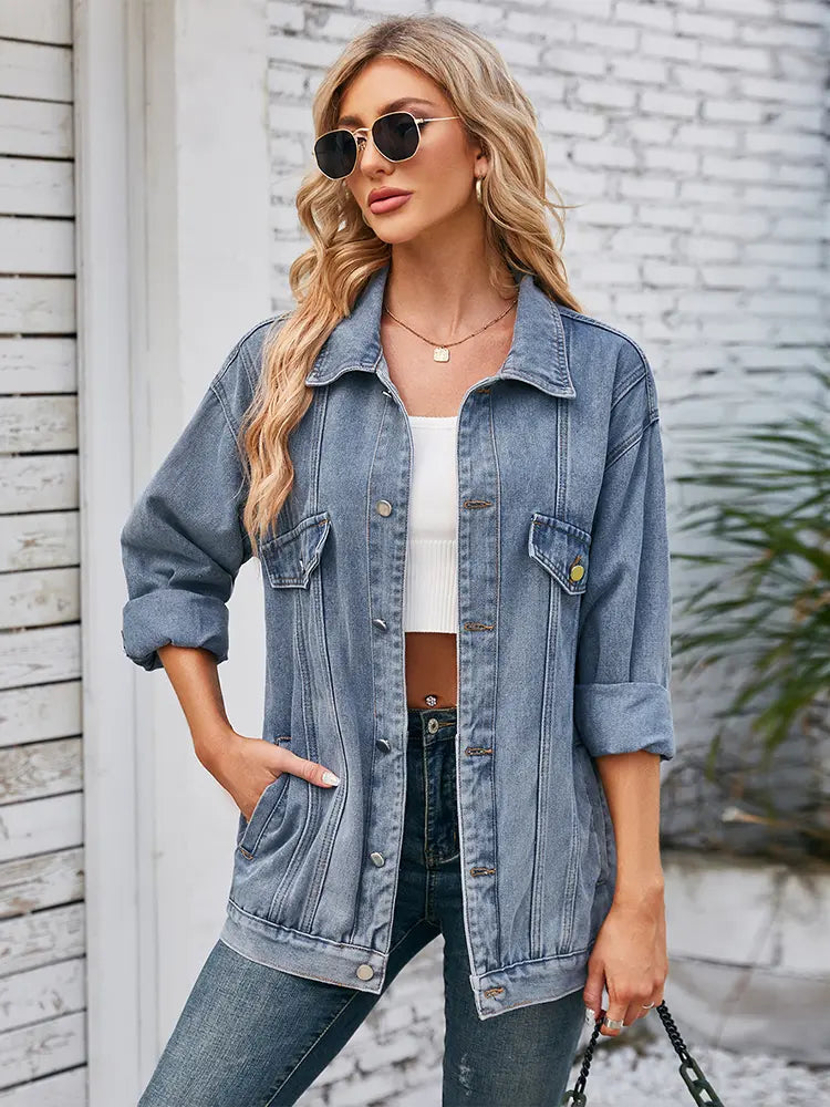 Women's Fall Loose-Fit Denim Jacket