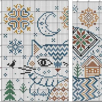 🔥Last Day 49% OFF - 🐱Winter Town Cat Cross Stitch Kit