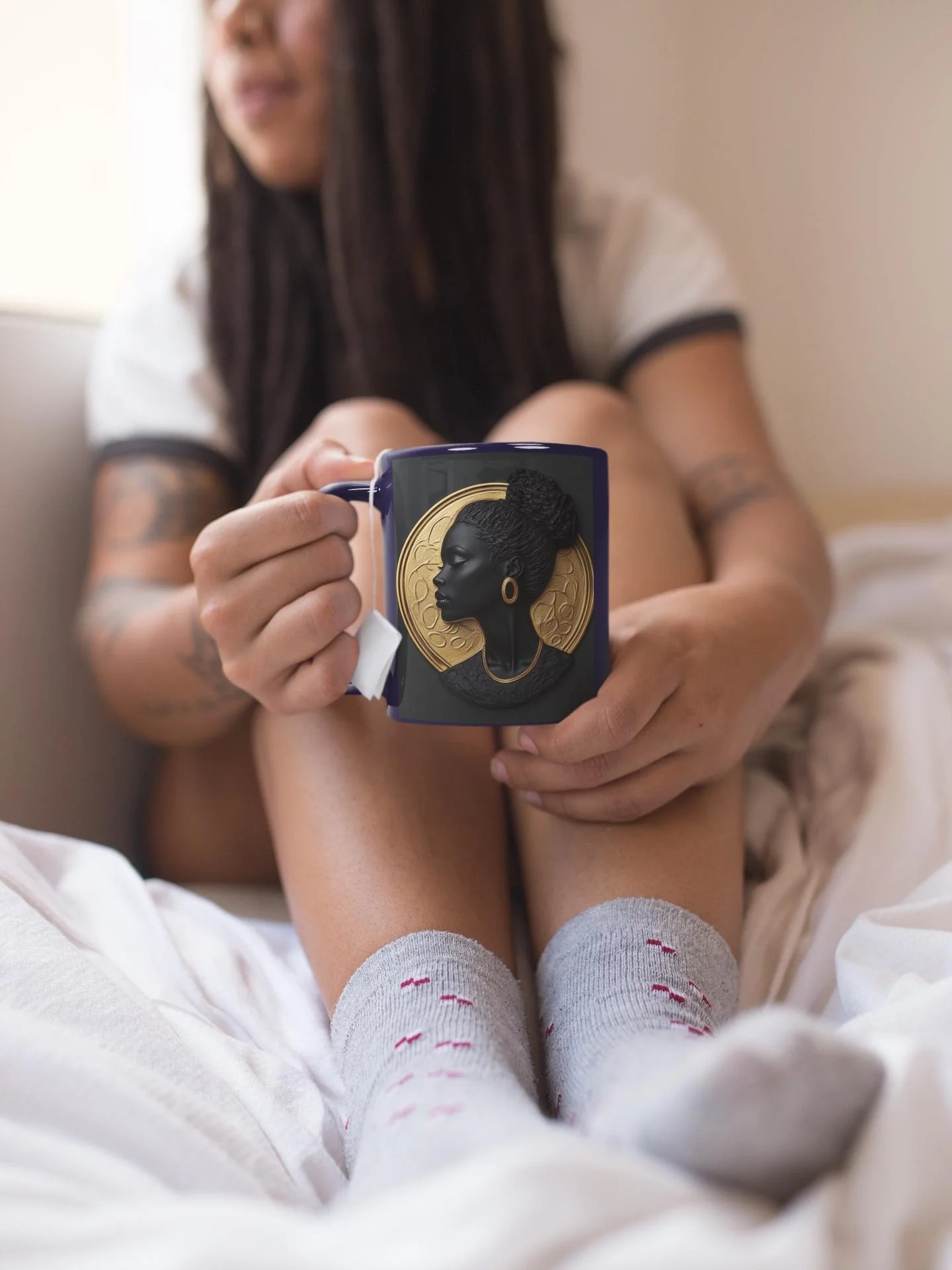 Black Woman Cameo Silhouette Mug