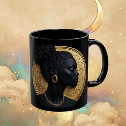 Black Woman Cameo Silhouette Mug