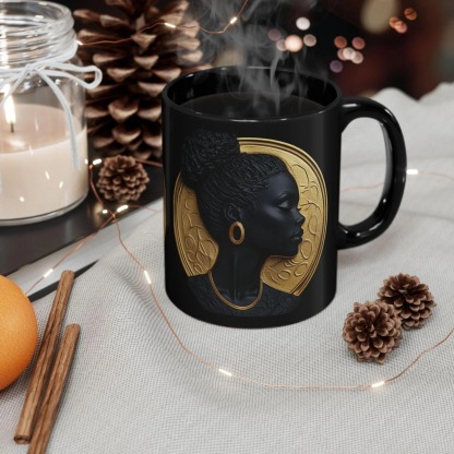 Black Woman Cameo Silhouette Mug
