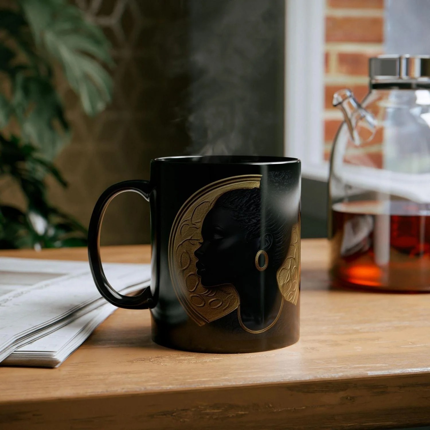 Black Woman Cameo Silhouette Mug