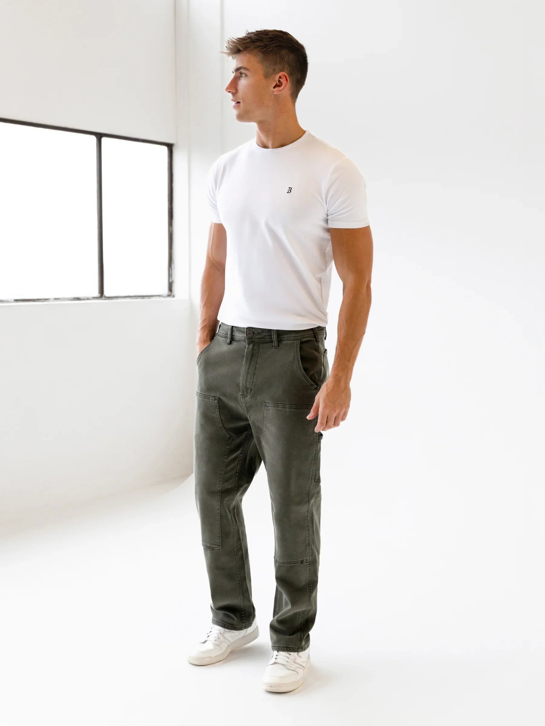 Panel Jeans - Olive Green