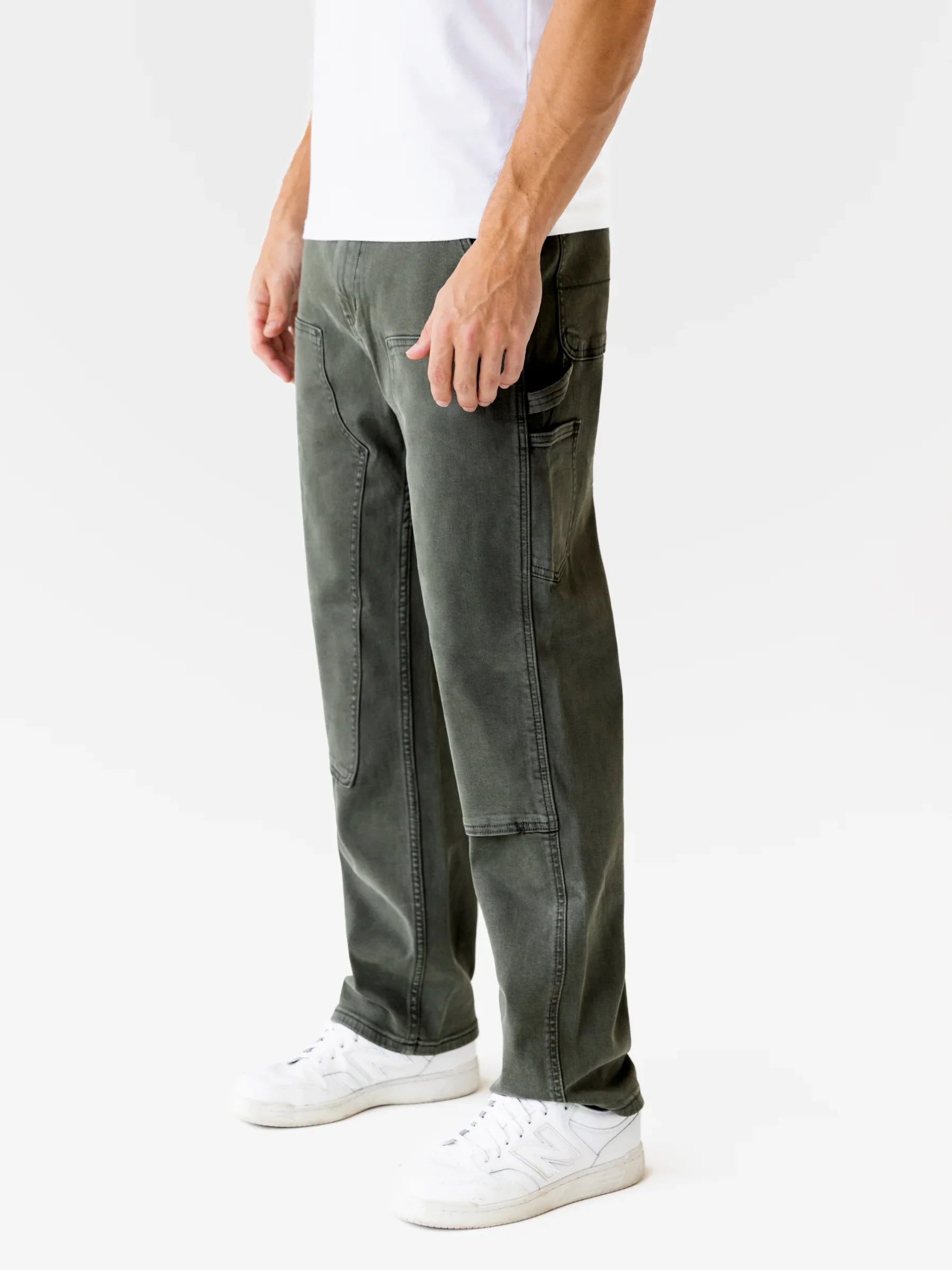 Panel Jeans - Olive Green