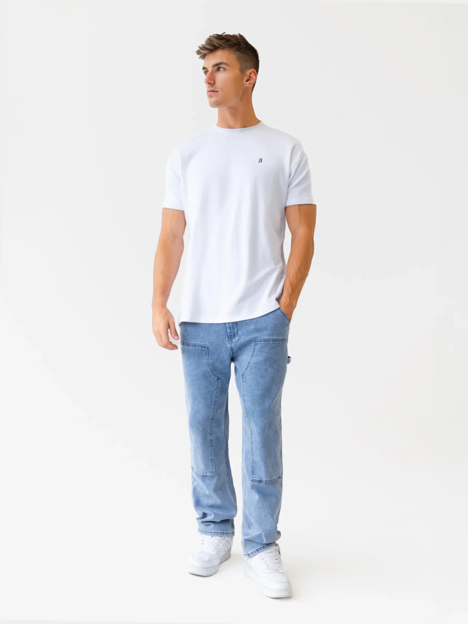 Panel Jeans - Washed Blue