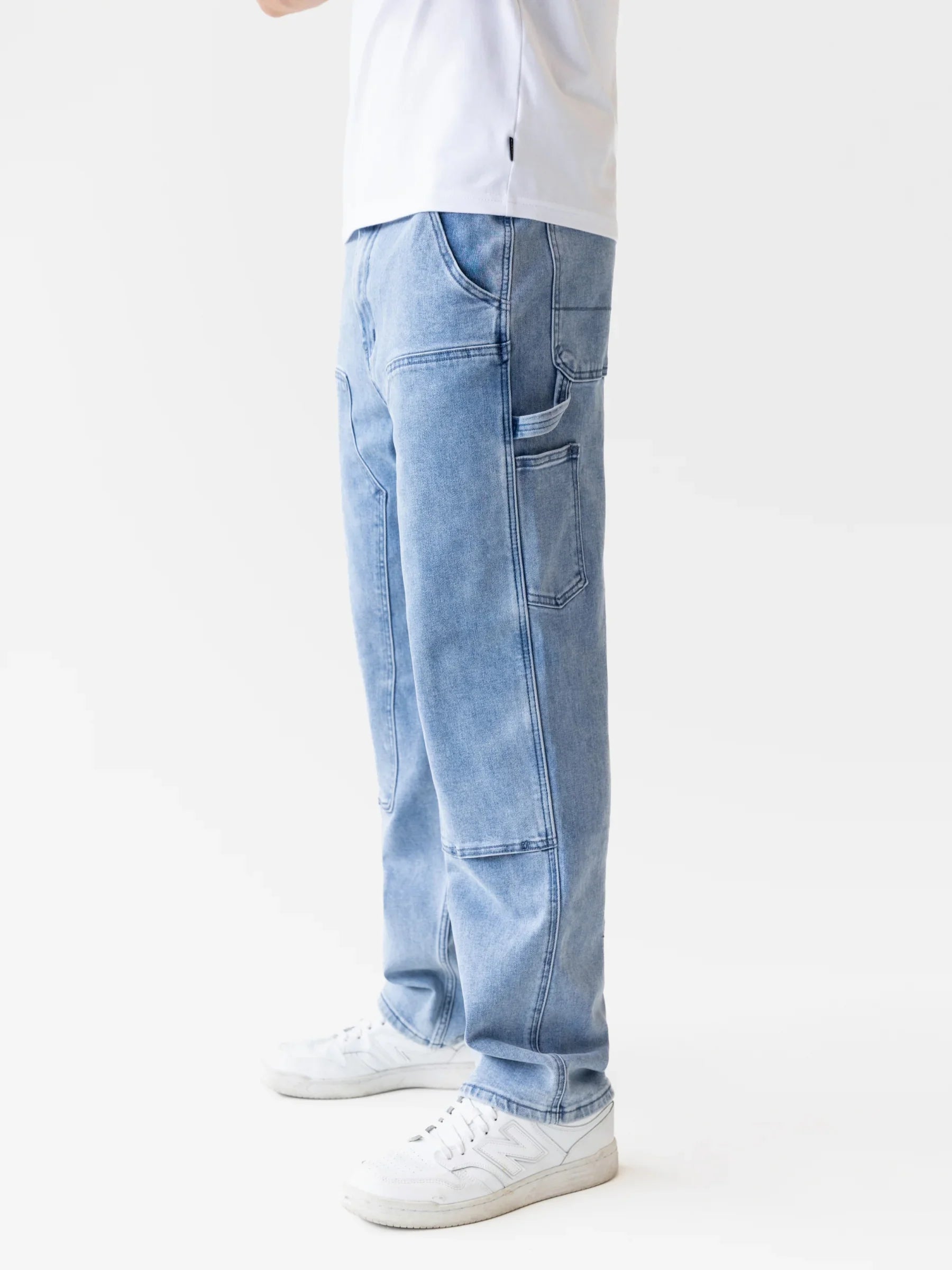 Panel Jeans - Washed Blue