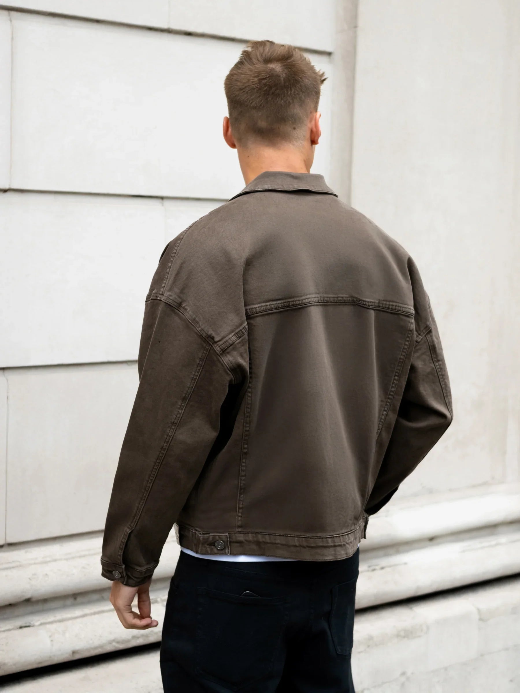 Blacktend Denim Trucker Jacket - Brown