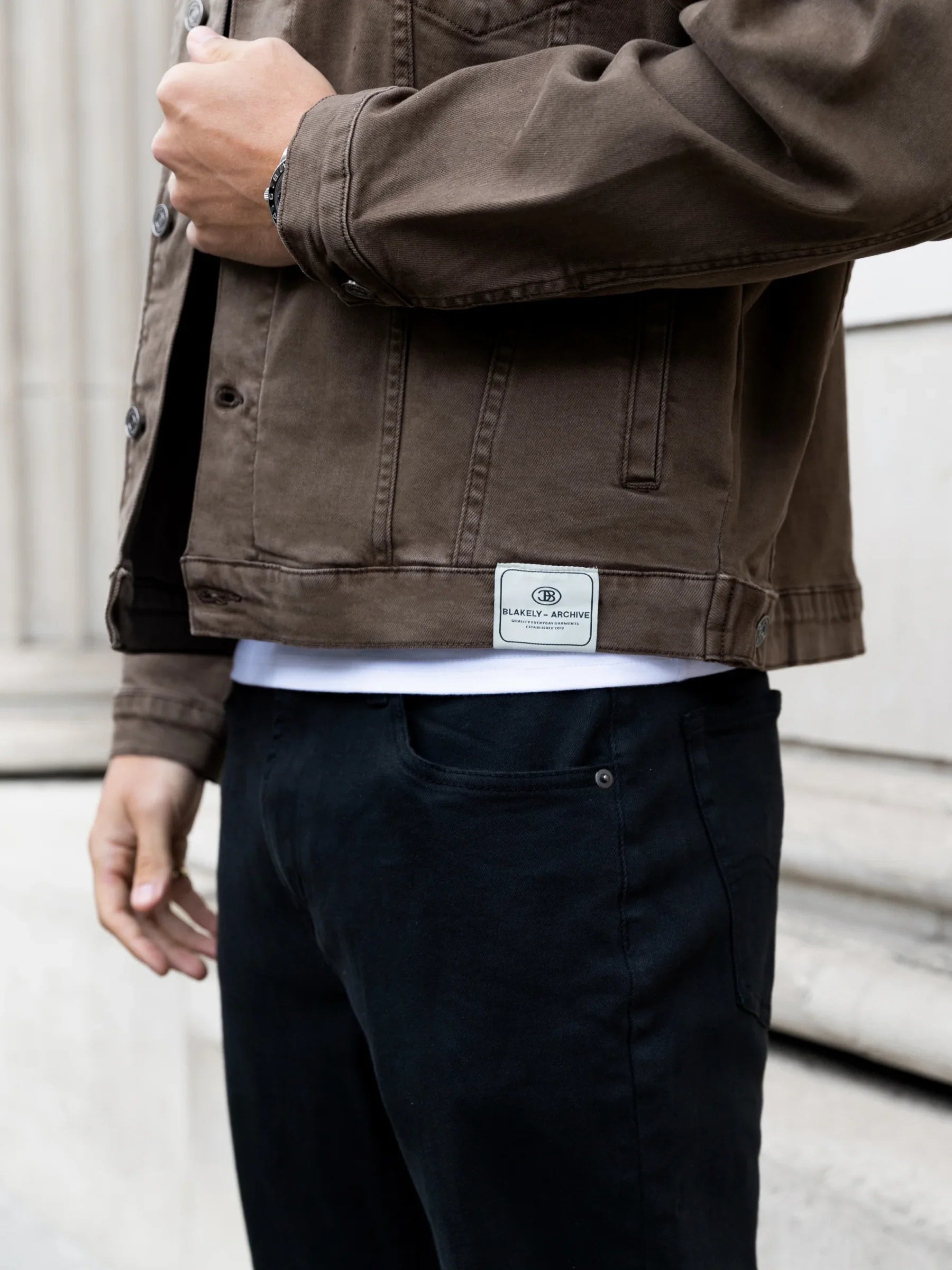 Blacktend Denim Trucker Jacket - Brown