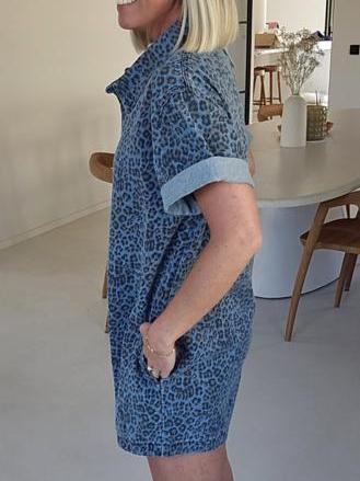 Jini Jeans Playsuit Blue Leo