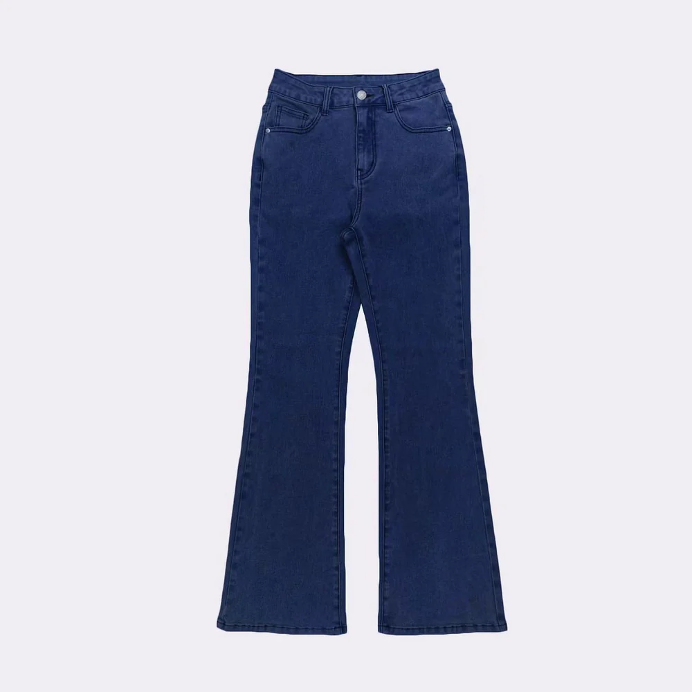 High Rise Flare Jeans With Stretch Comfortable Fit