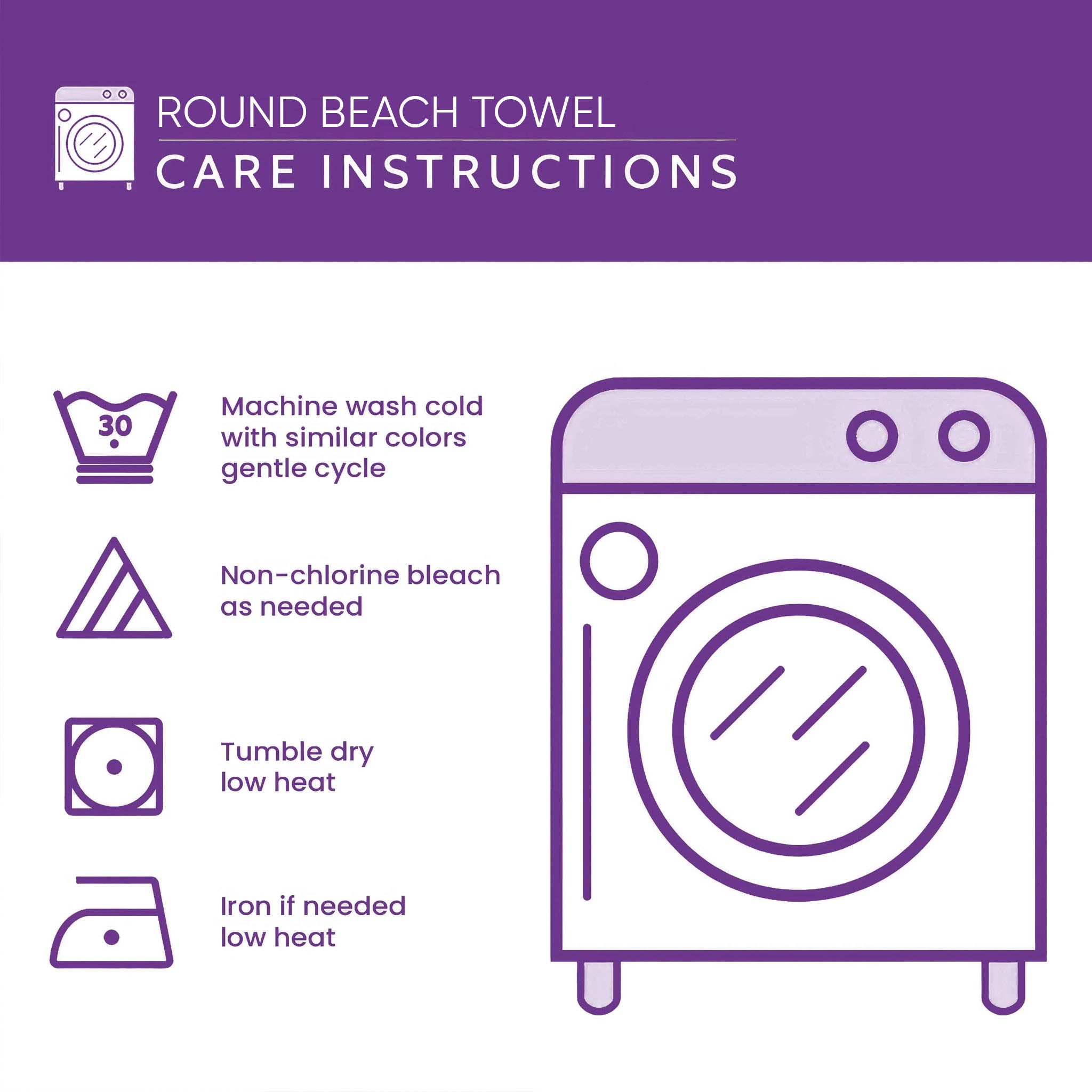 Purple Splash Round Beach Towel 