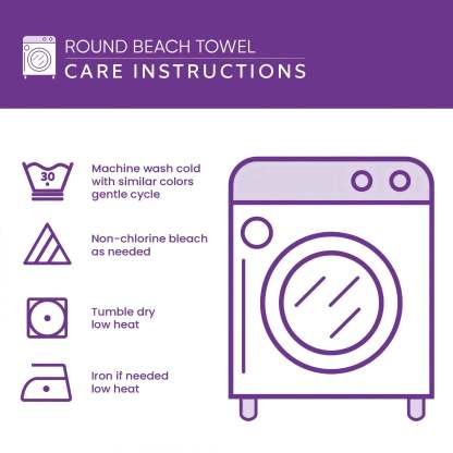 Purple Splash Round Beach Towel 