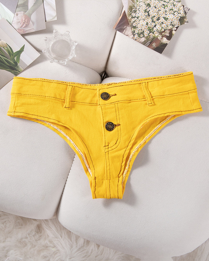 Women's Denim Thong Low Rise Panties
