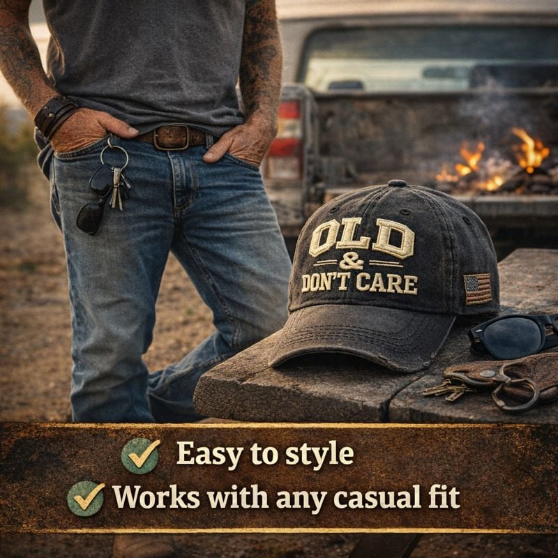 🧢 2026 New Year Hot Sale |  Vintage Distressed “OLD & DON’T CARE” Cap