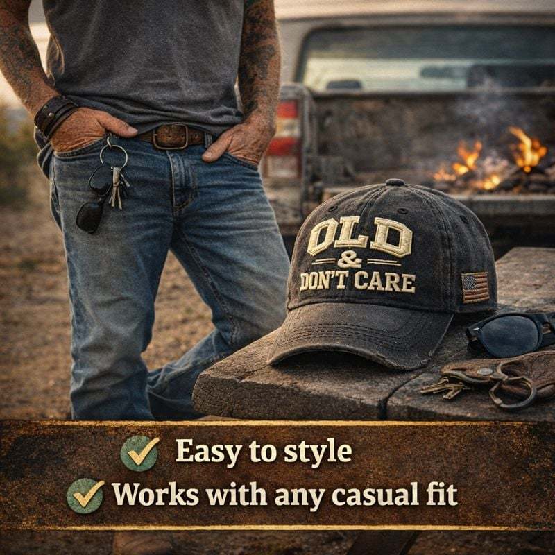 🧢 2026 New Year Hot Sale |  Vintage Distressed “OLD & DON’T CARE” Cap