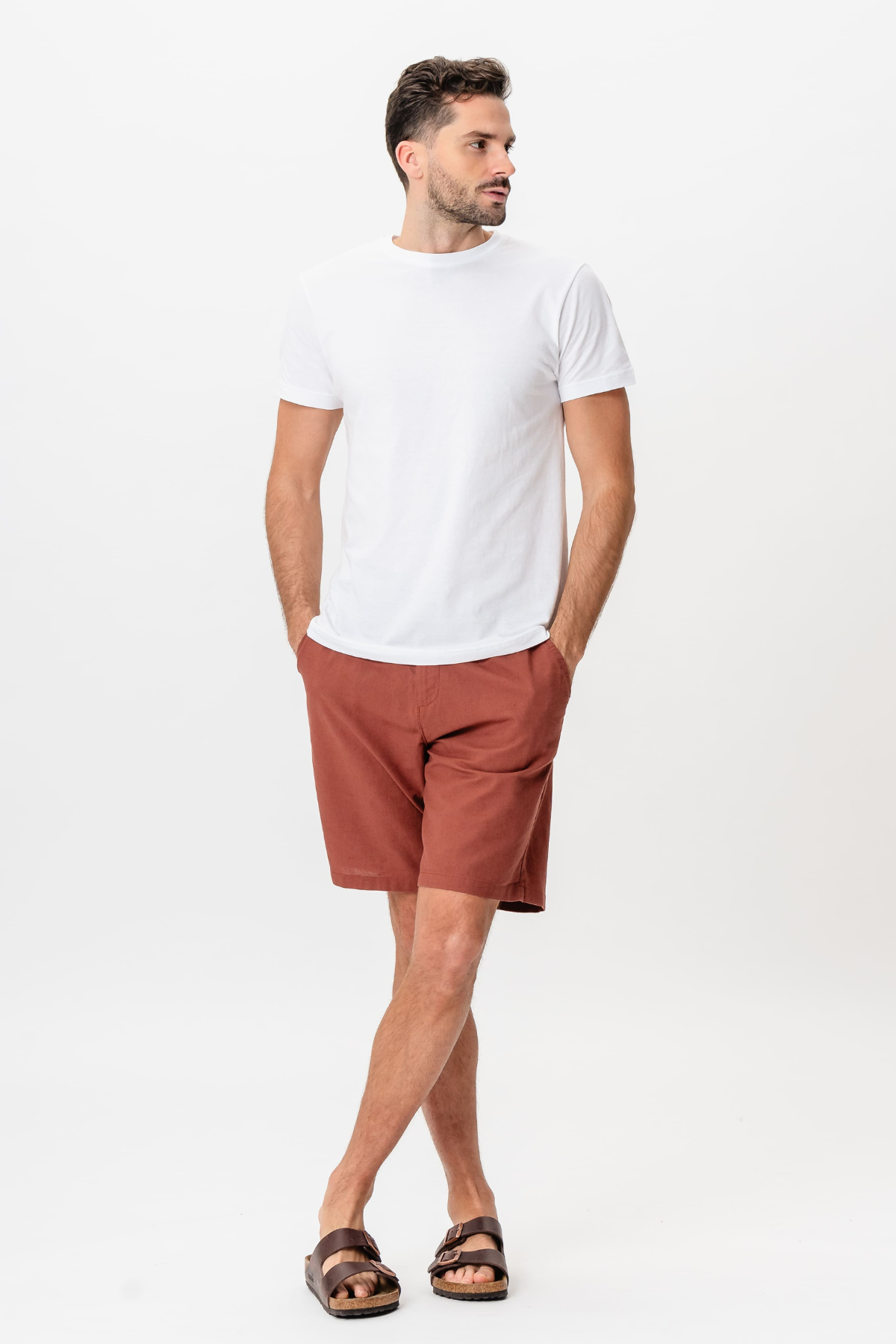 Linen Shorts - Terracotta