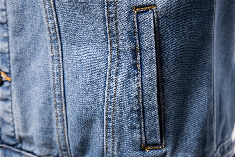 Men's Slim Fit Light Wash Denim Jacket | 85% Cotton Korean Style Casual Jean Coat for Spring Autumn