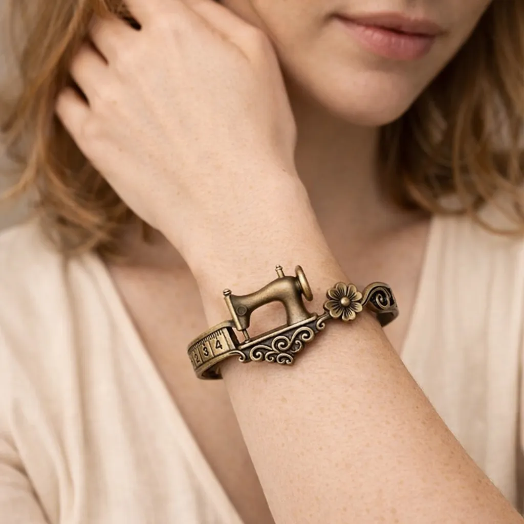 Sewing Machine Bracelet & Ring Set🧵