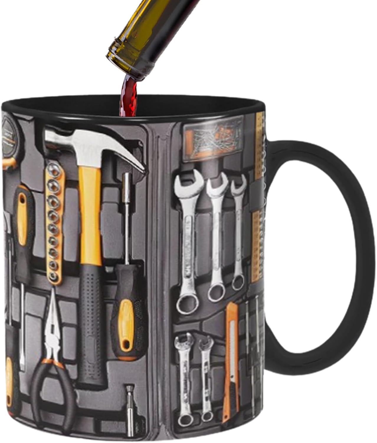 Tool Box Mechanic Mugs Funny Black Mechanic Toolbox Set Coffee Mug Auto Mechanic Ceramic Coffee Mugs Gifts for Him, Husband, Machinist, for Dad