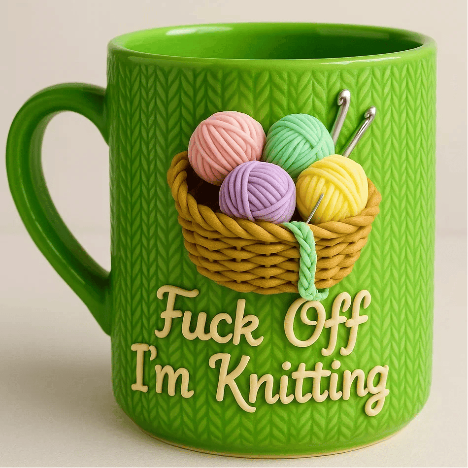 Fuck Off I'm Knitting Mug