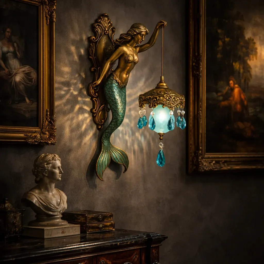 Vintage Mermaid Glow Wall Lamp
