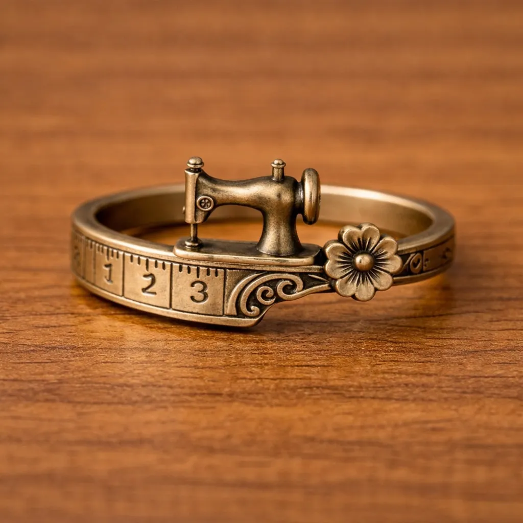 Sewing Machine Bracelet & Ring Set🧵