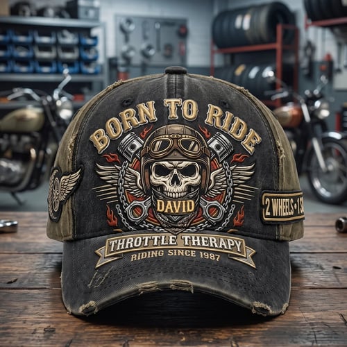 Vintage Rider Skull Classic Cap - Personalized Gifts