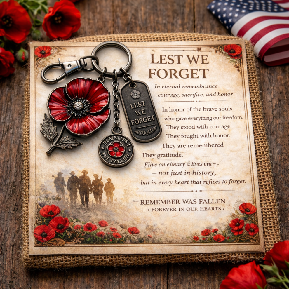 🌺 Remembrance Poppy Keychain