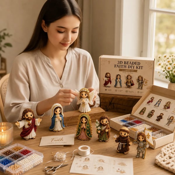 ❤️Beginner-Friendly✝️3D Beaded Christian DIY Kit