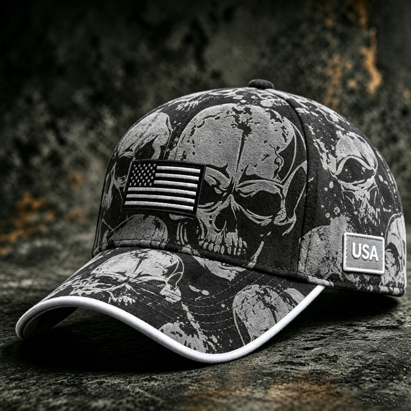 Retro Dark-style Skull Art Print Casual Cap