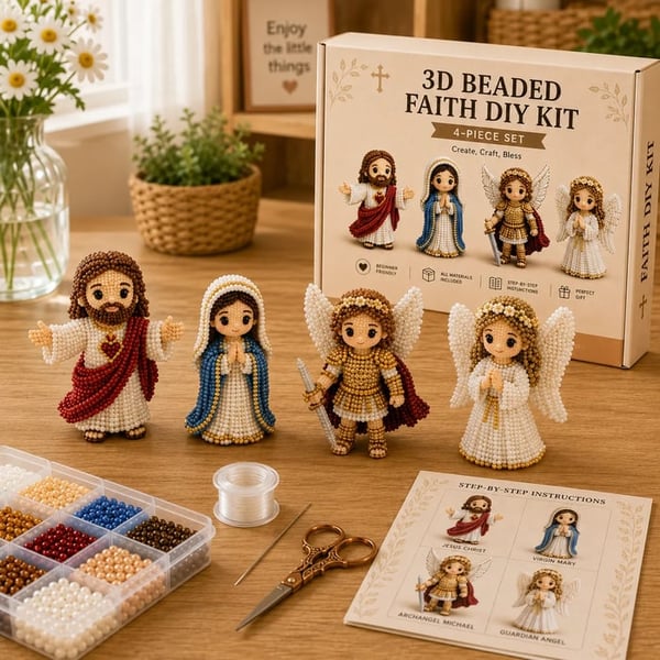 ❤️Beginner-Friendly✝️3D Beaded Christian DIY Kit