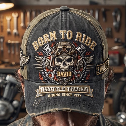 Vintage Rider Skull Classic Cap - Personalized Gifts