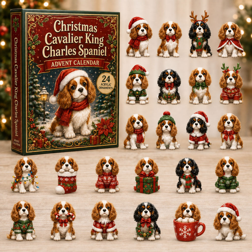 CHRISTMAS KICKOFF 40% OFF - Christmas Cavalier King Charles Spaniel Advent Calendar 2026 - 24-Day Festive Countdown