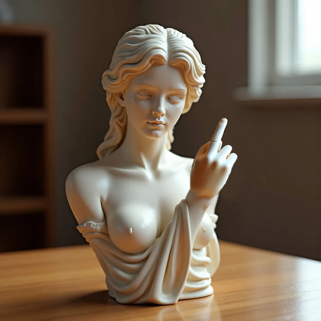 Venus with Attitude: The Middle Finger Statue - Bold Art for Modern Rebels