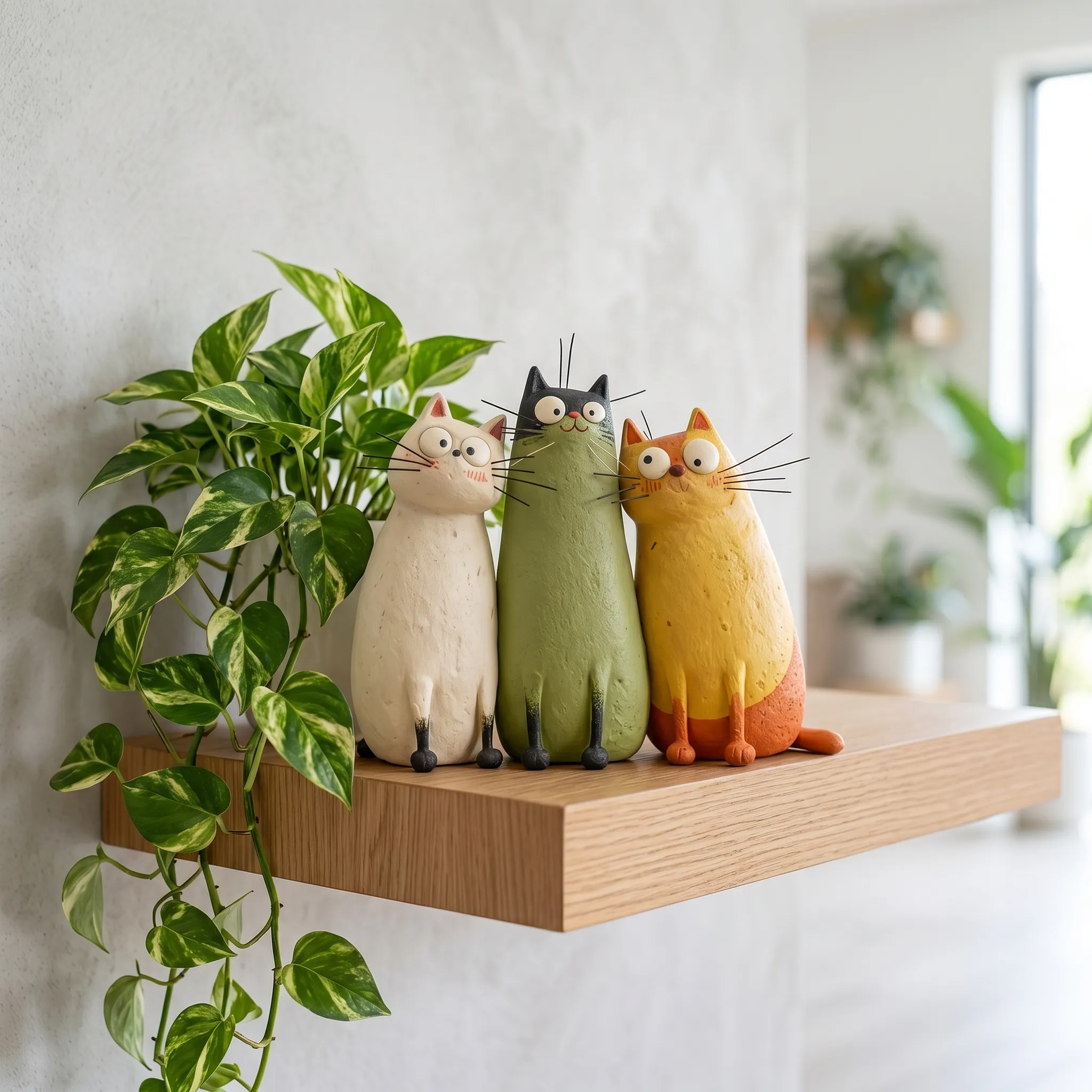 🐱Handmade Cat Figurine – Cute Artistic Desktop Decoration 💙