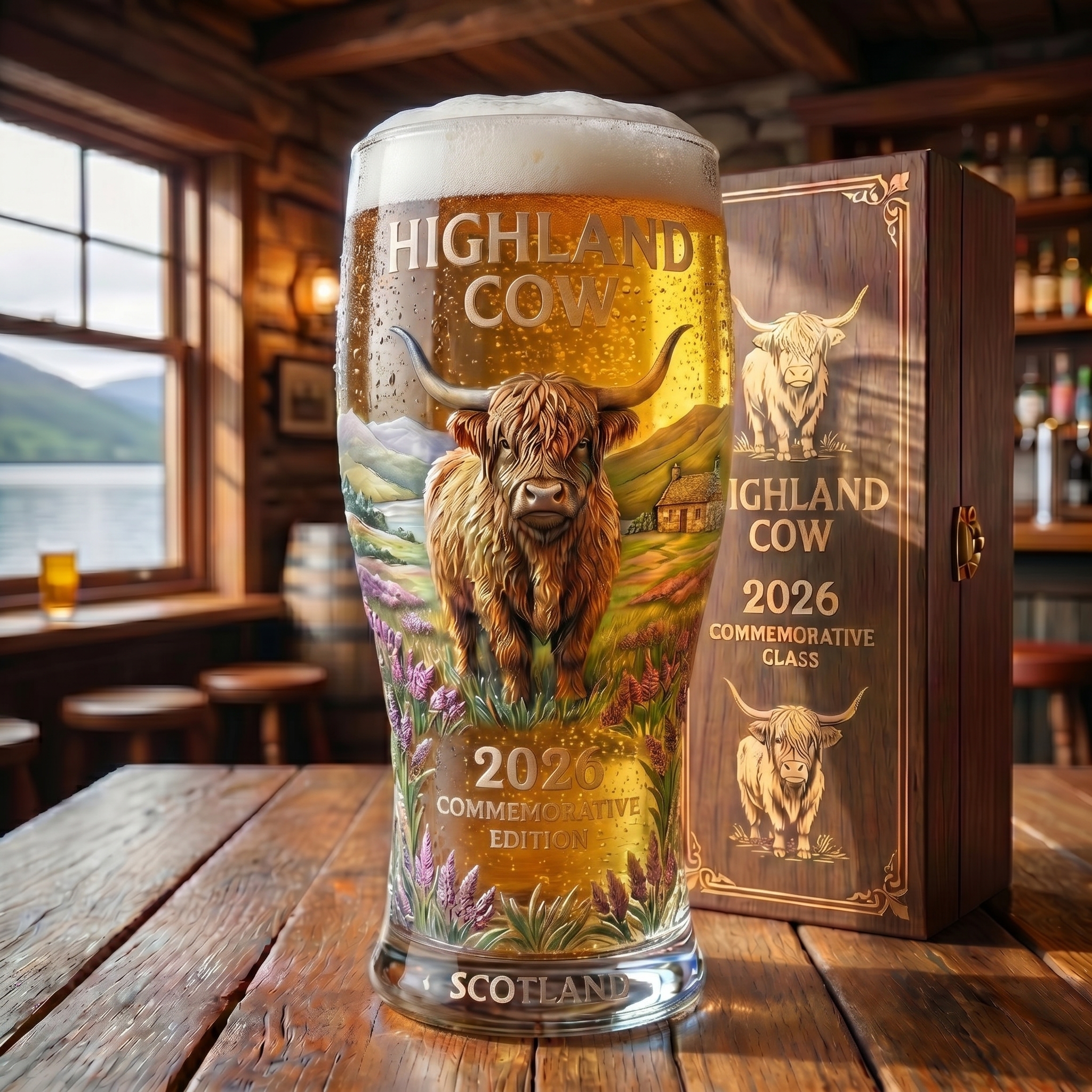 Highland Cow 2026 Commemorative Glass