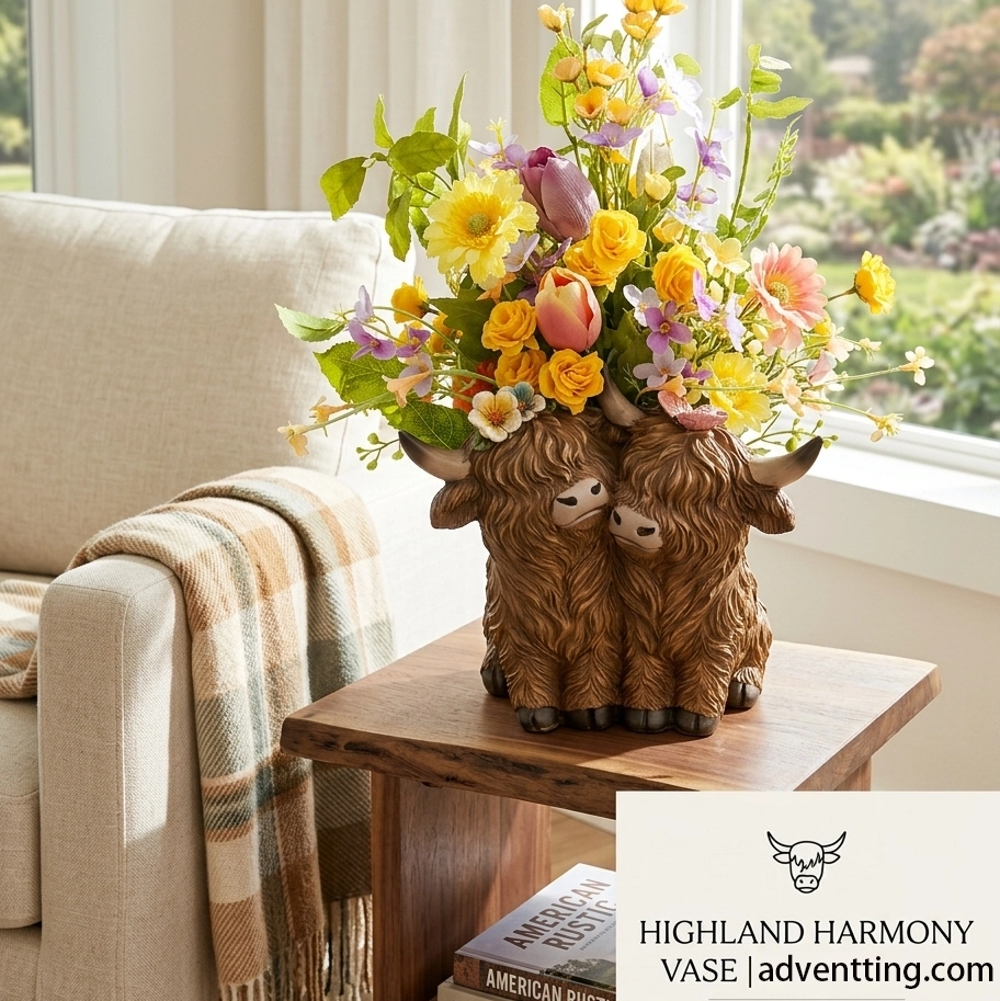 Highland Cow Planter: Rustic Charm Meets Farmhouse Joy🔥