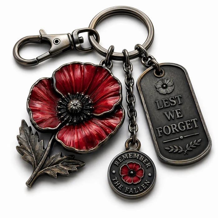 🌺 Remembrance Poppy Keychain