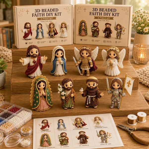 ❤️Beginner-Friendly✝️3D Beaded Christian DIY Kit