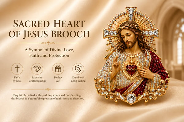 ❤️Last Day 50% OFF - 🙏 Sacred Heart of Jesus Brooch 