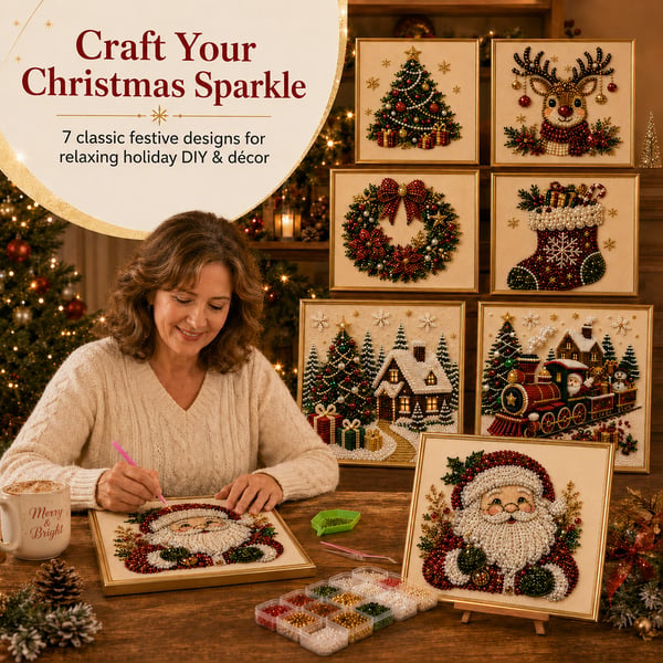 🎄 Early Christmas Pre-Sale 49% OFF – Premium 3D Pearl Christmas Diamond Painting Art Kit | Beads DIY Holiday Decor 🎅⛄️❄️