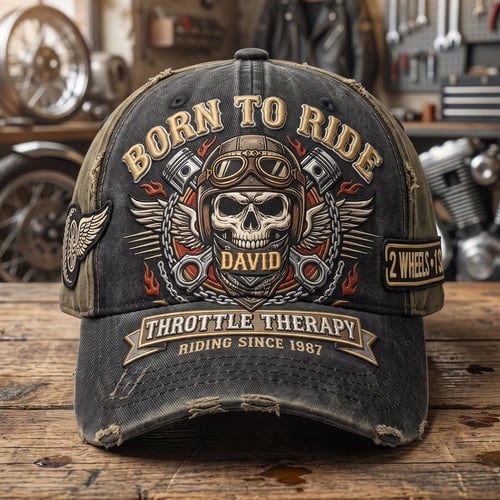 Vintage Rider Skull Classic Cap - Personalized Gifts