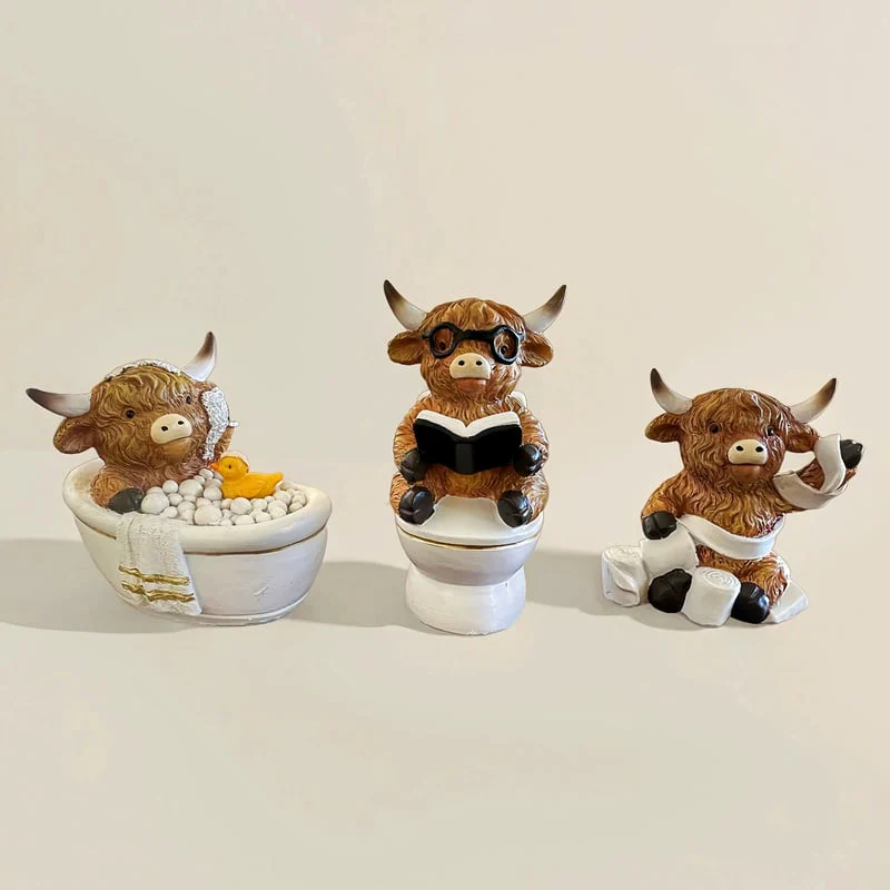 🔥NEW YEAR SPECIAL PRICE 49% OFF- Highland Cow Bathroom Ornaments