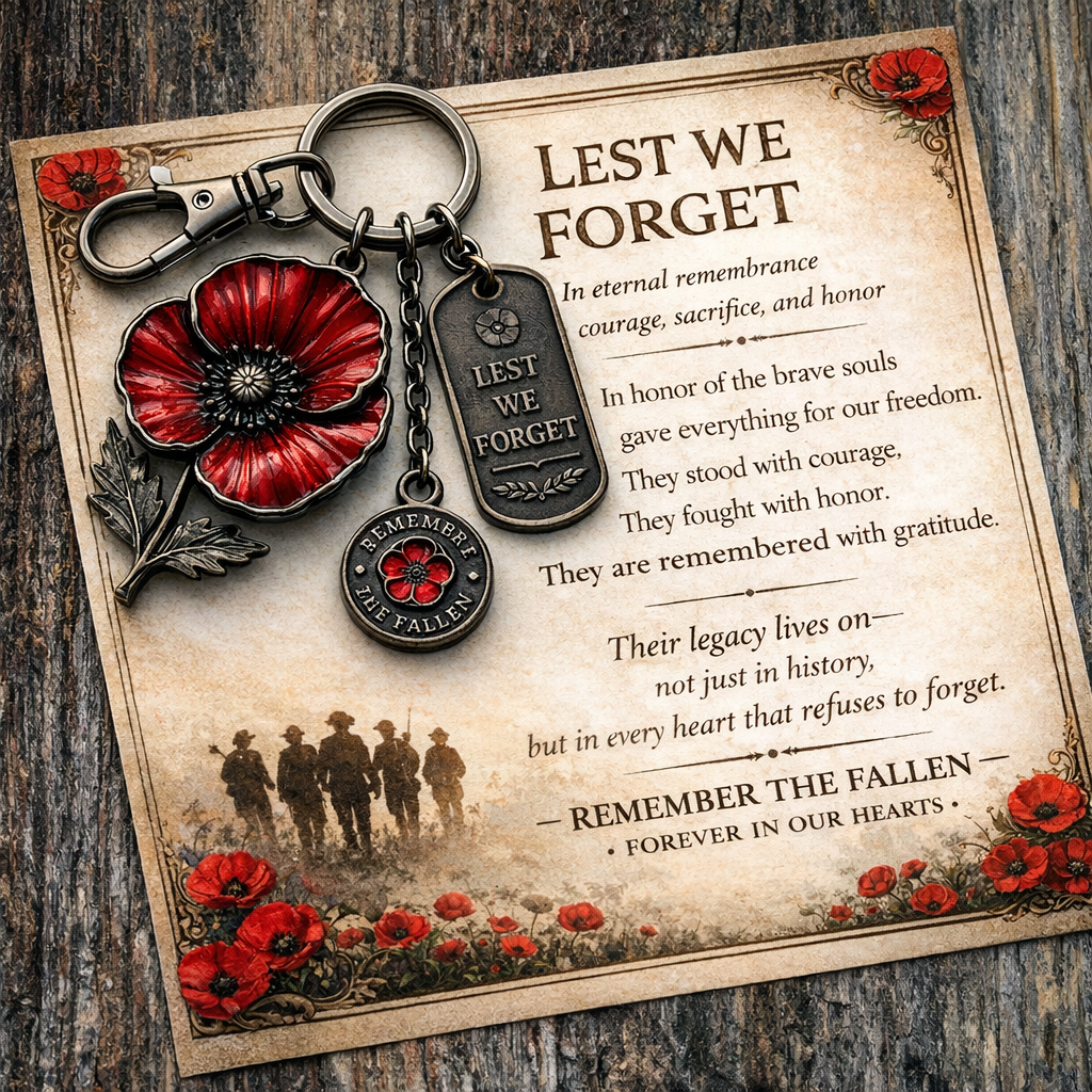 🌺 Remembrance Poppy Keychain