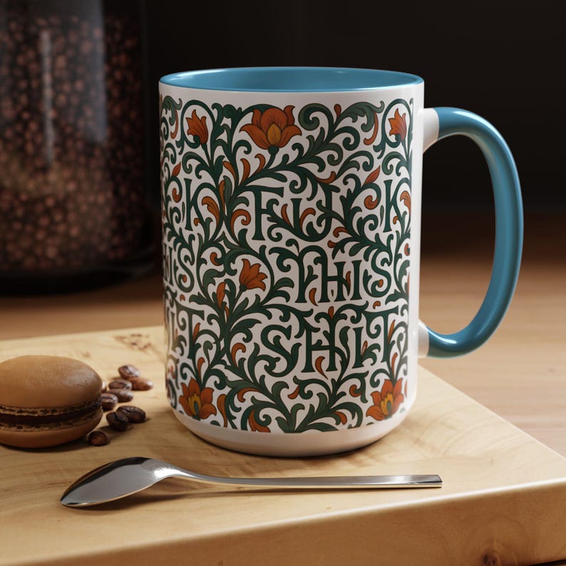Vintage Floral "F*ck This Shit" Hidden Message Mug – The Classy Way to Vent