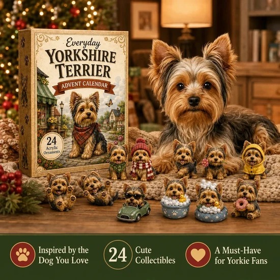 Everyday Yorkshire Terrier Advent Calendar 2026 - 24-Day Festive Countdown