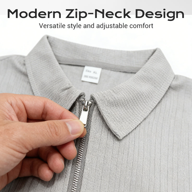 ⚡ 50% OFF FLASH SALE! Summer Zip-Neck Shirt & Shorts Set – Breathable, Lightweight & Effortlessly Stylish ☀️🌬️🔥【Limited Time】